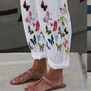 Casual Cotton Linen mix Wide Leg preach pants